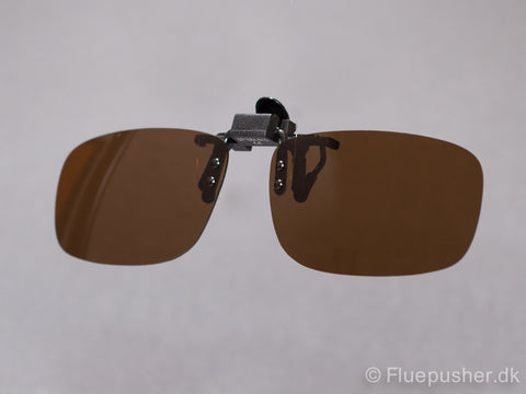 Flipover polaroid solbriller.Brun linse