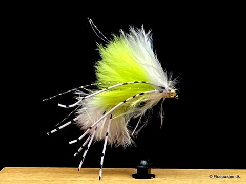 Cirkusfluen micro  chartreuse/hvid