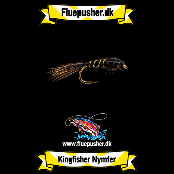 Black goldribbet Pheasant tail – Kingfisher Nymfer