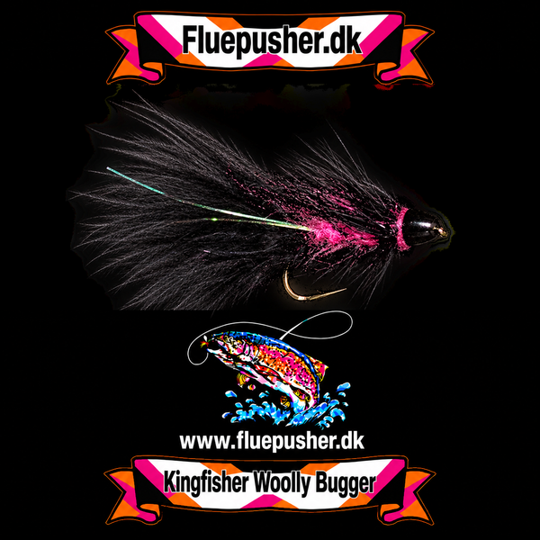 Pink/sort Woolly bugger conehead – Kingfisher Woolly Bugger