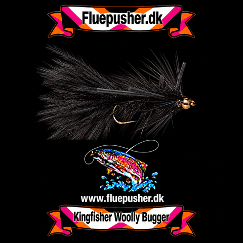 Sort Woolly bugger/gummiben