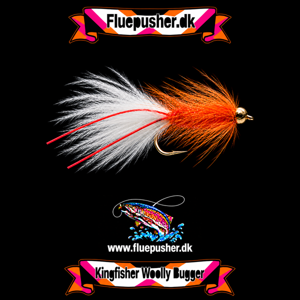 Orange flexilegged woolly bugger – hele fibre og ensartet størrelse