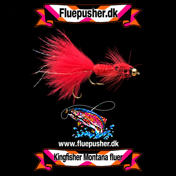 Kingfisher Montana fluer — RØD MONTANA BUGGER