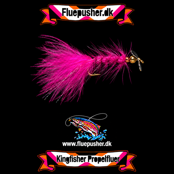 Propelflue med perle str 4 på Kingfisher-baggrund