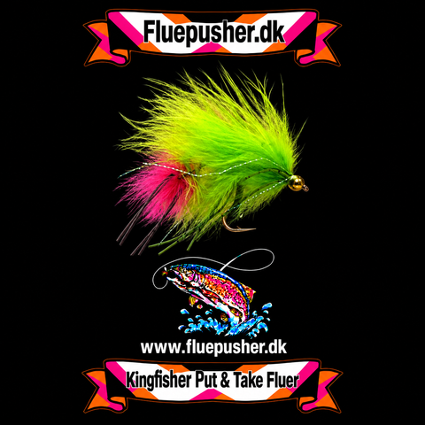 Cirkusfluen Chartreuse/pink gummiben