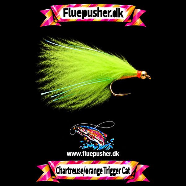 Chartreuse/orange Trigger Cat med fri krogbøjning