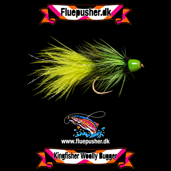 Grøn woolly bugger pearl – Kingfisher Woolly Bugger